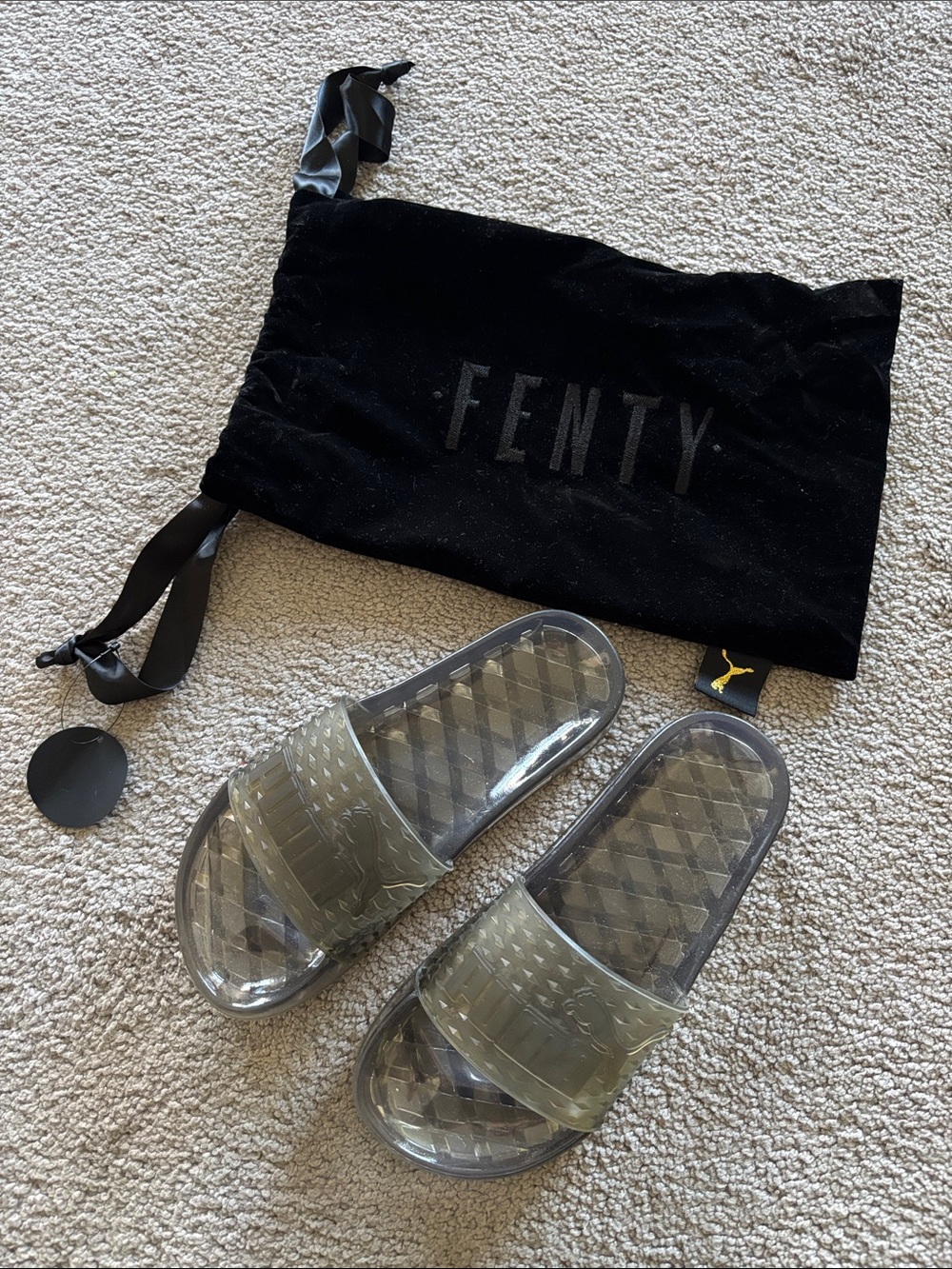 Fenty Beauty Clear Smoke Slide Sandals